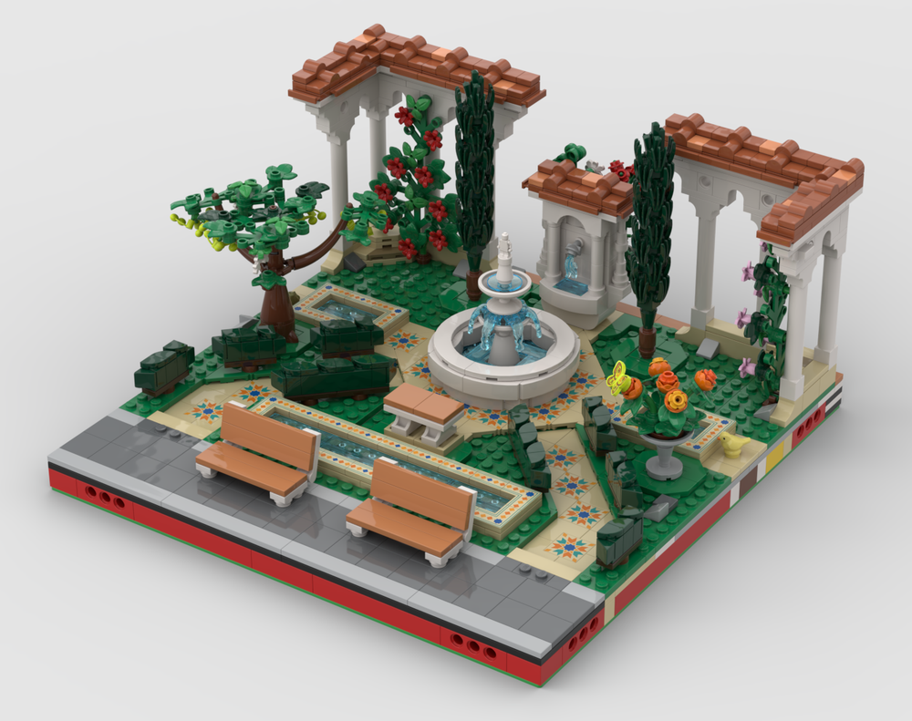 Cum să transformi setul LEGO Icons 10359 Fountain Garden într-un parc modular spectaculos pentru orașul tău
