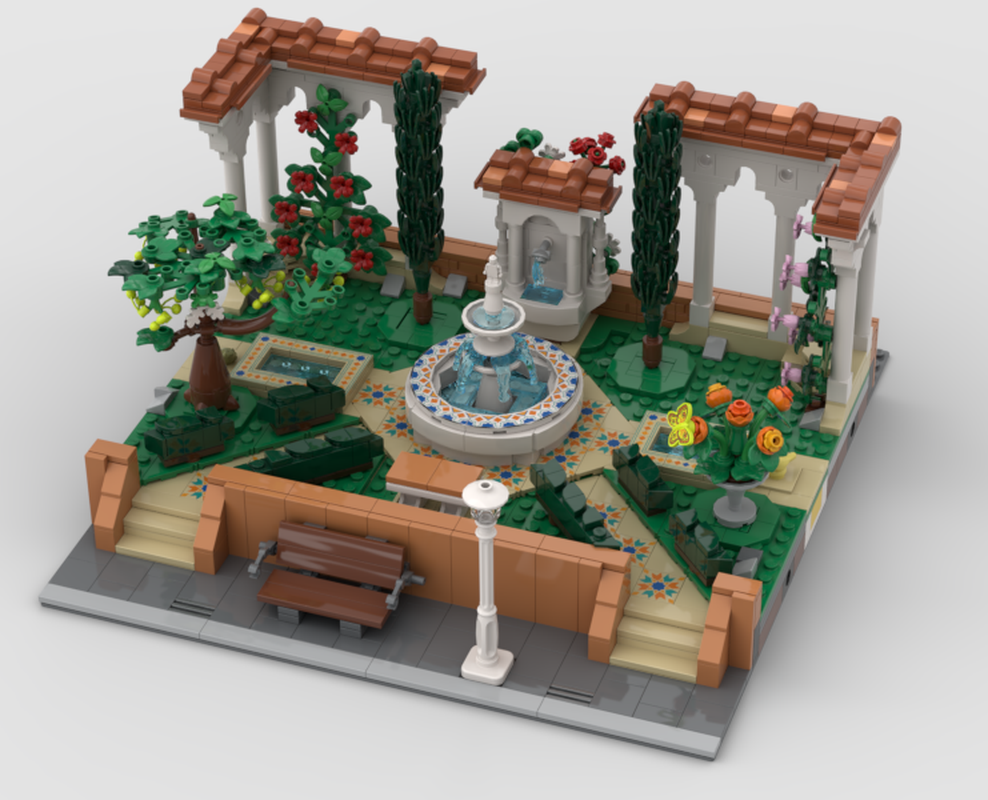 Cum să transformi setul LEGO Icons 10359 Fountain Garden într-un parc modular spectaculos pentru orașul tău