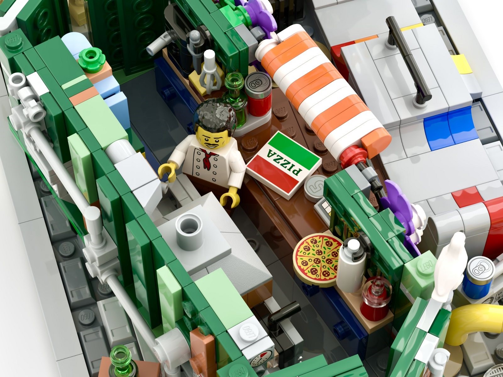 Detalii despre noul proiect Rolling Dough Pizza Co. din cadrul BrickLink Designer Program Series 10