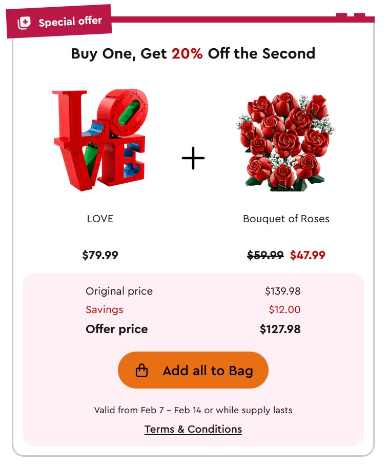 Ofertă specială LEGO de Valentine’s Day: Cadouri Botanicals și reduceri substanțiale la pachete de seturi