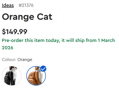LEGO anunță precomenzile pentru noul 21376 Orange Cat: O surpriză neașteptată în politica de prețuri