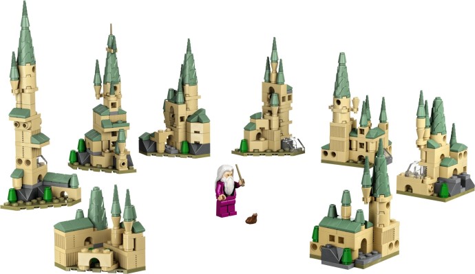 Setul LEGO 30435 Harry Potter Construiește-ți Propriul Castel Hogwarts cu minifigurina Albus Dumbledore