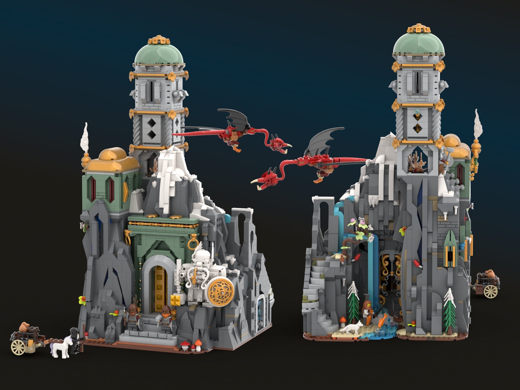 Detalii despre Dwarf Stronghold: Un tărâm al piticilor sculptat în munte pentru BrickLink Designer Program