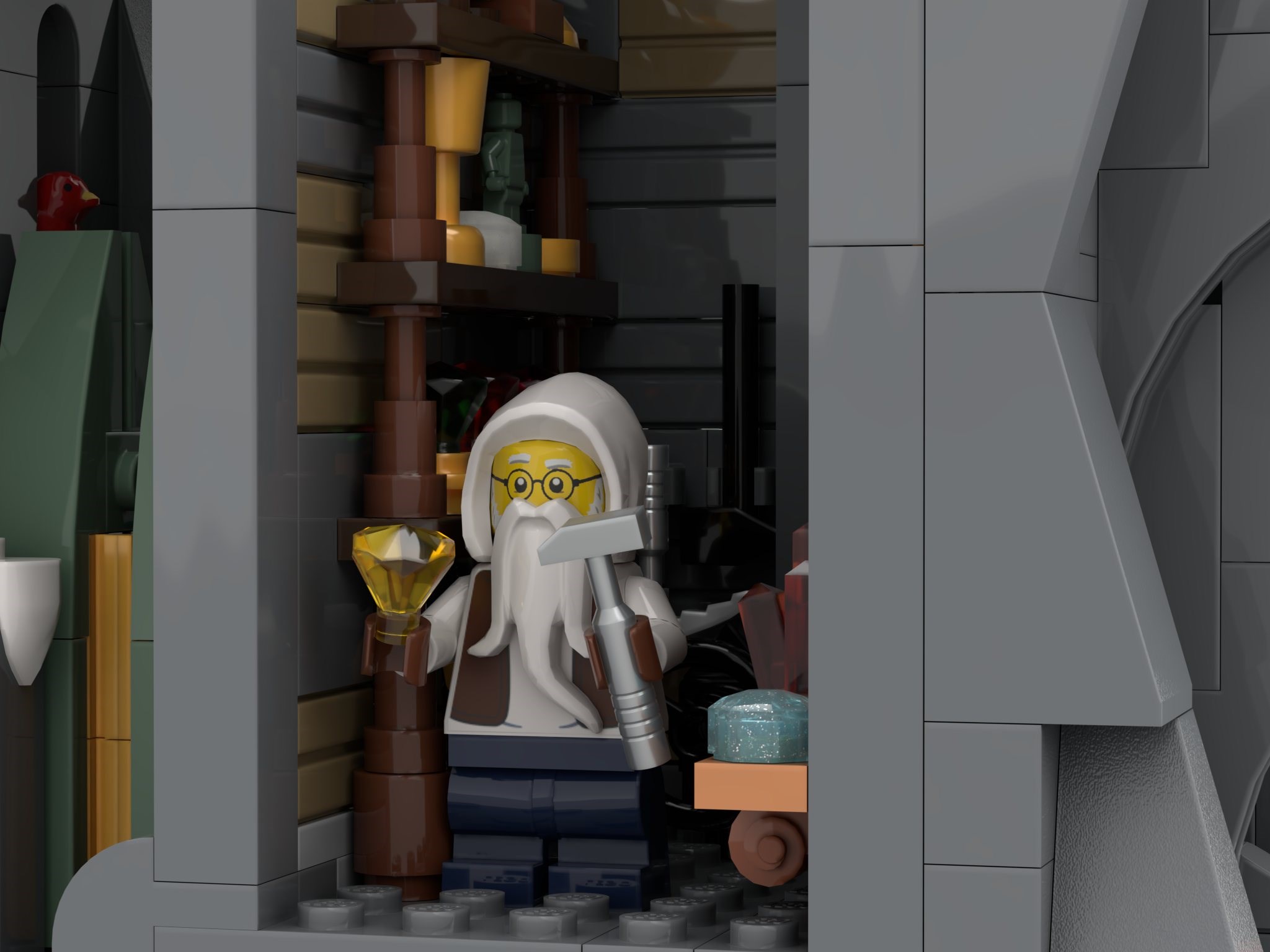 Detalii despre Dwarf Stronghold: Un tărâm al piticilor sculptat în munte pentru BrickLink Designer Program