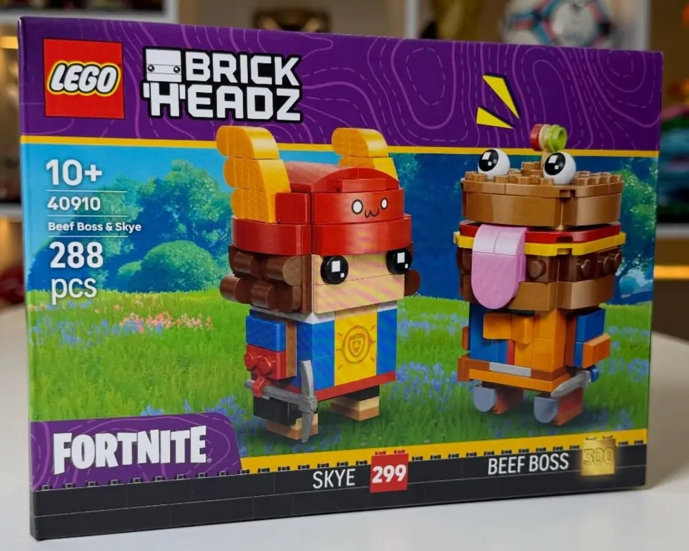 LEGO anunță lansarea Beef Boss & Skye: Povestea celei de-a 300-a figurine BrickHeadz din universul Fortnite