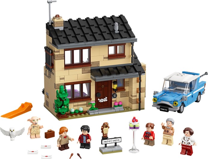 Setul LEGO Harry Potter 75968 Casa de pe Privet Drive cu mașina zburătoare Ford Anglia.