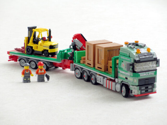 Arta transportului greu în format LEGO: Un Volvo FH impresionant în culorile Rawcliffe & Sons