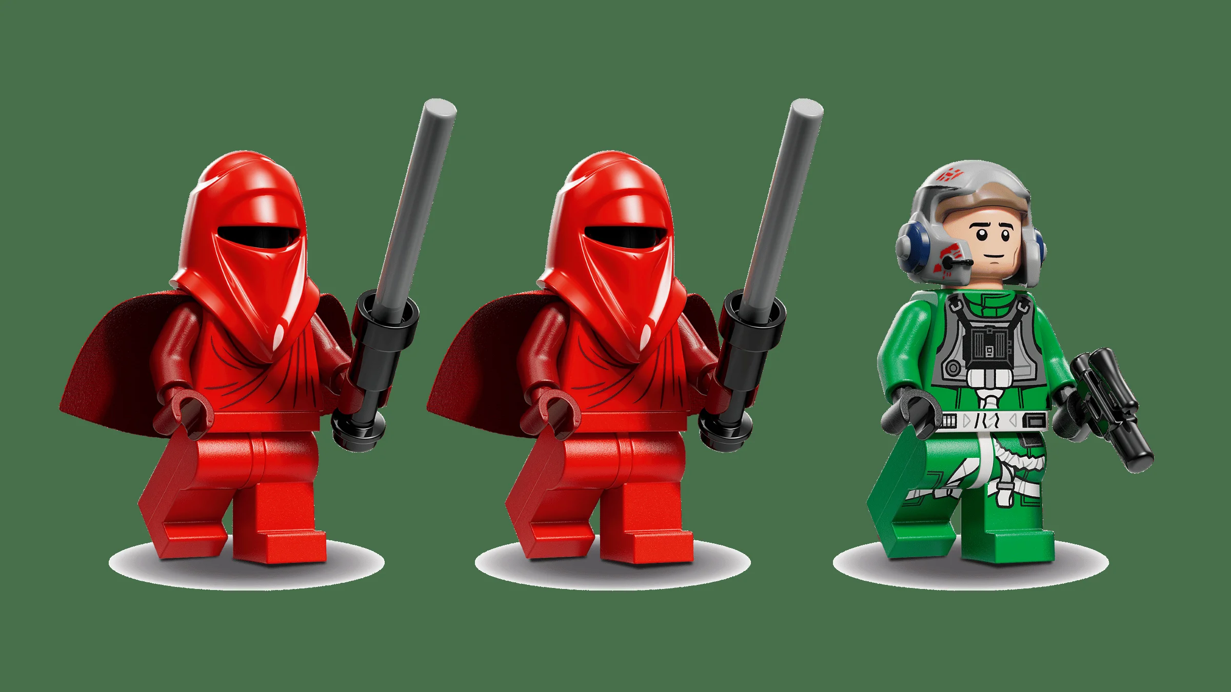 Minifigurinele incluse în set: 2 Gărzi Imperiale Roșii și un pilot A-wing.