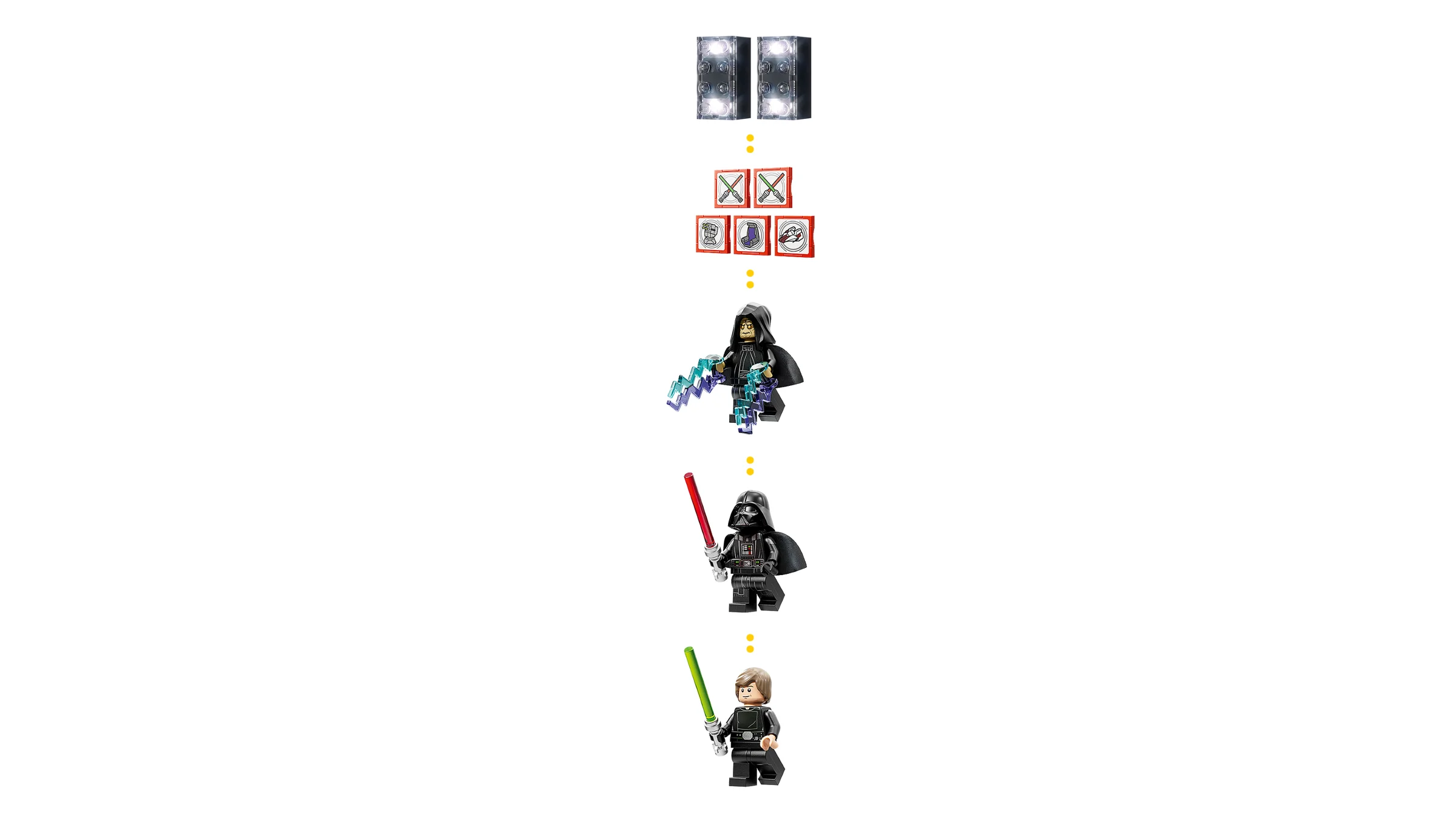 Prezentare detaliată a minifigurinelor și elementelor specifice setului LEGO Star Wars 75427.