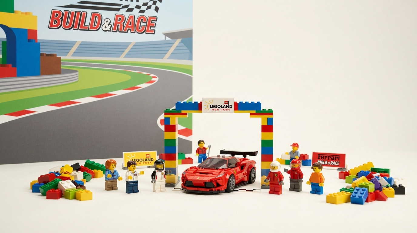 LEGO lansează experiența Ferrari Build & Race la LEGOLAND New York în primăvara anului 2026