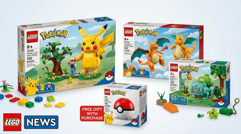 LEGO lansează oficial primele seturi Pokémon: Universul capturării monștrilor devine realitate din piese