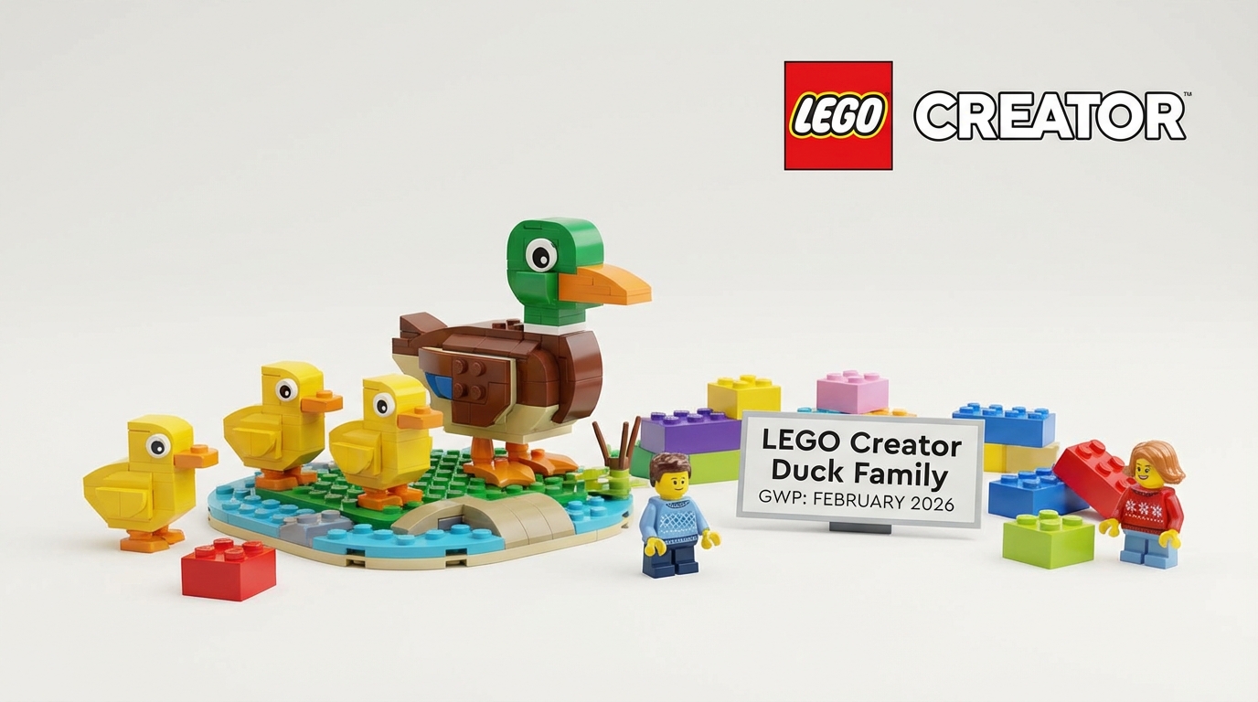 Promoție LEGO: Familia de rațe LEGO Creator devine cadou la cumpărături în februarie 2026