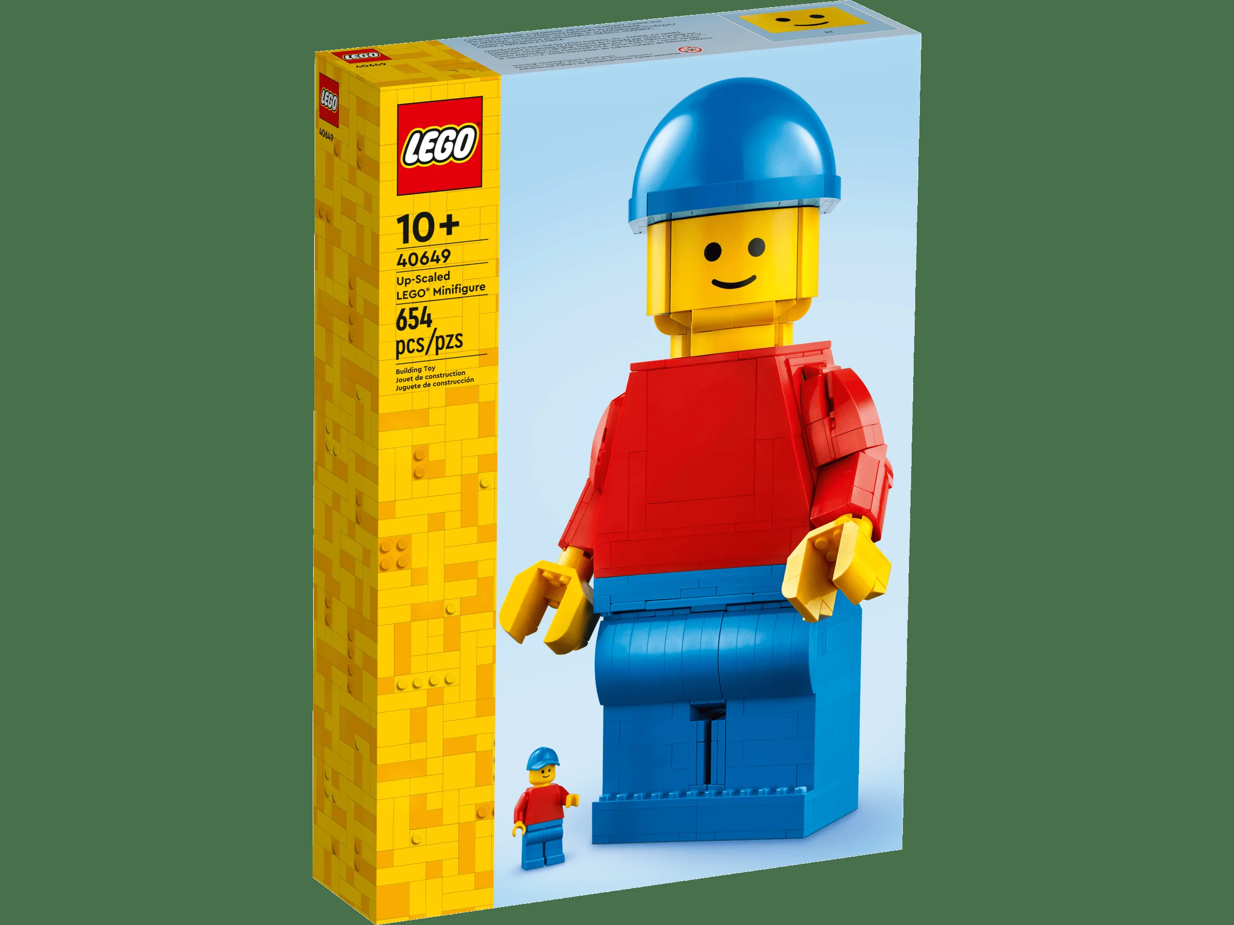 Imagine cu cutia setului LEGO 40649, Minifigurină LEGO la scară mare. Detalii despre vârstă și număr de piese.