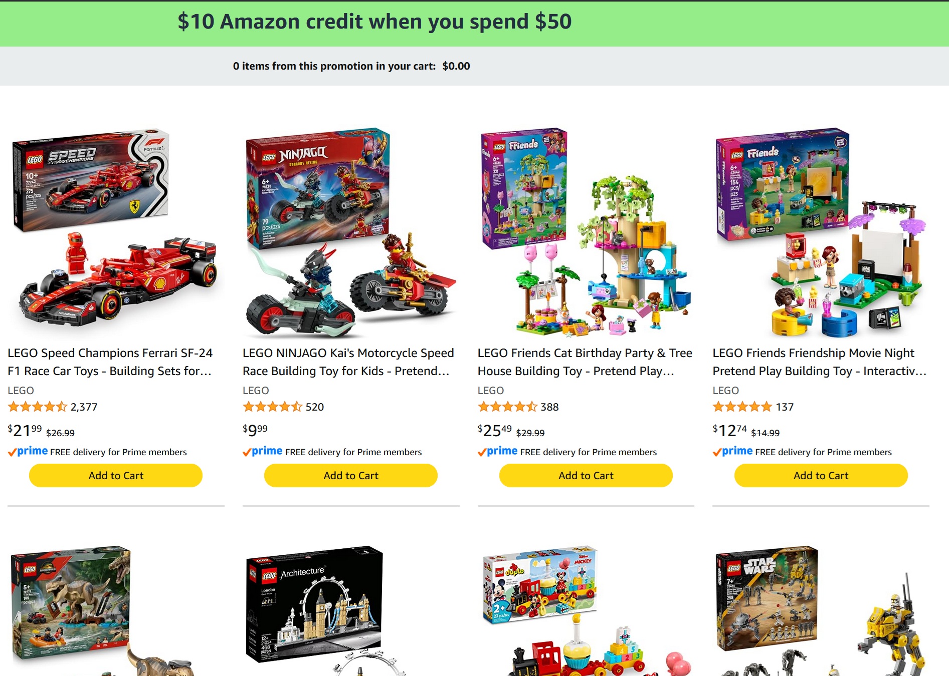 Ofertă specială LEGO: Primește credit bonus pentru noile achiziții de pe Amazon