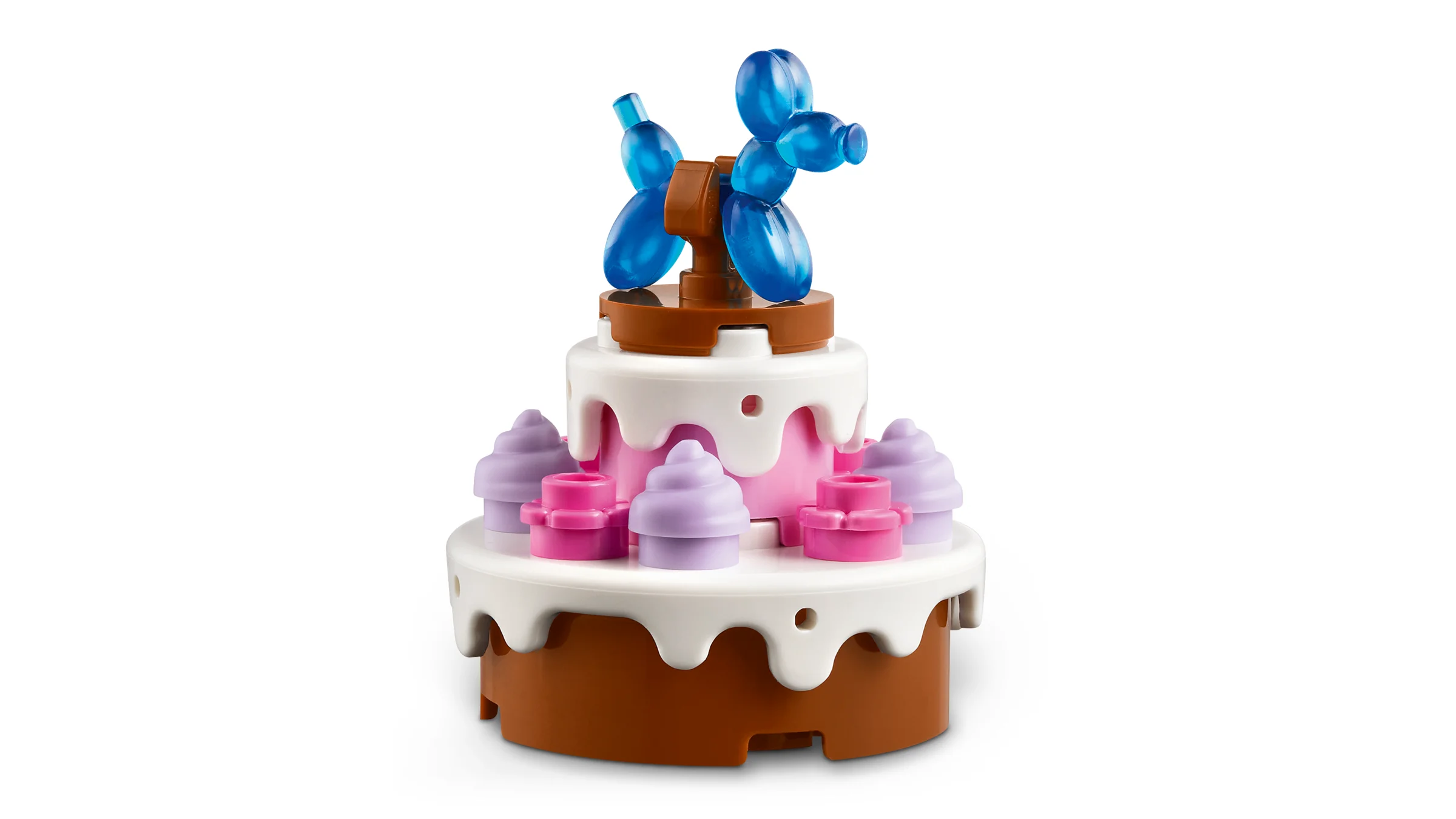 Tort aniversar LEGO detaliat, cu glazură și un cățel din baloane albastre. Un cadou perfect!
