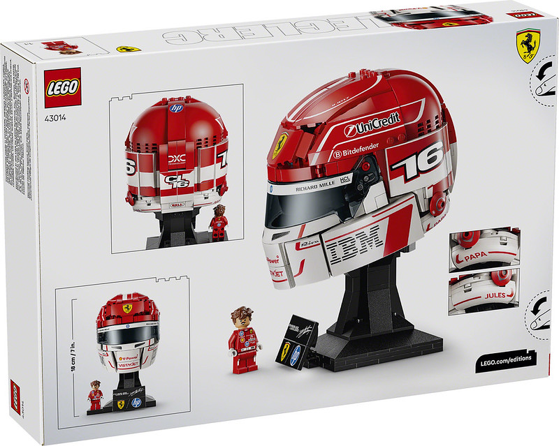 LEGO anunță noile seturi de colecție Scuderia Ferrari HP: Căștile piloților Charles Leclerc și Lewis Hamilton