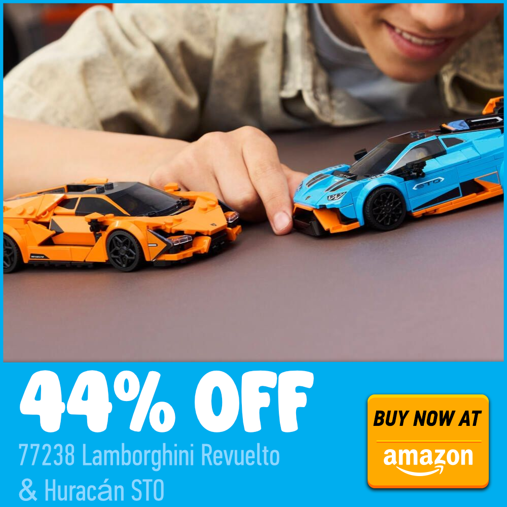 Ofertă specială LEGO Speed Champions: Lamborghini Revuelto & Huracán STO la aproape jumătate de preț