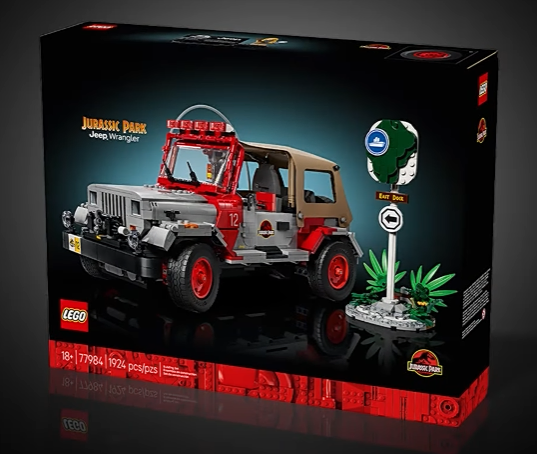 LEGO anunță noul set 77984 Jurassic Park Jeep Wrangler: O replică impresionantă a legendarului vehicul din 1993