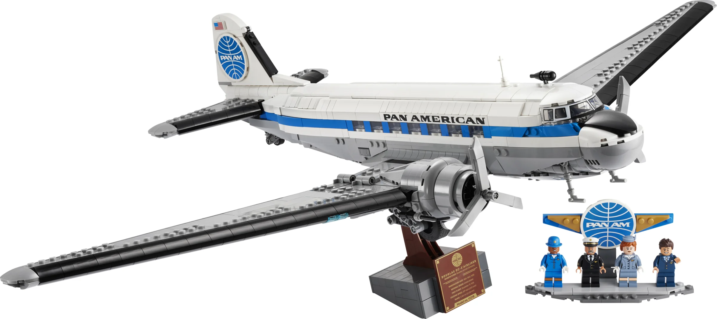 LEGO 11378 - Recenzie LEGO Icons 11378 Avionul de pasageri Douglas DC-3 PAN AM: O legendă a cerului din piese LEGO