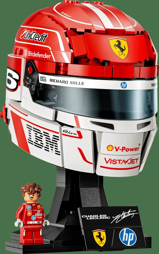 LEGO 43014 - Recenzie LEGO 43014 Casca Scuderia Ferrari HP Charles Leclerc: Eleganță și viteză în 886 de piese