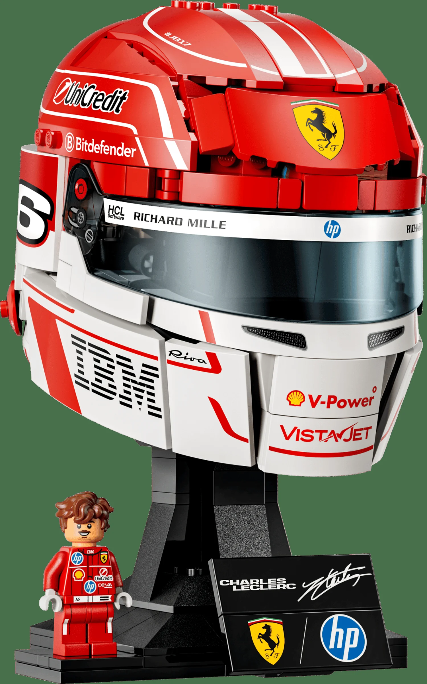 LEGO 43014 - Recenzie LEGO 43014 Casca Scuderia Ferrari HP Charles Leclerc: Eleganță și viteză în 886 de piese