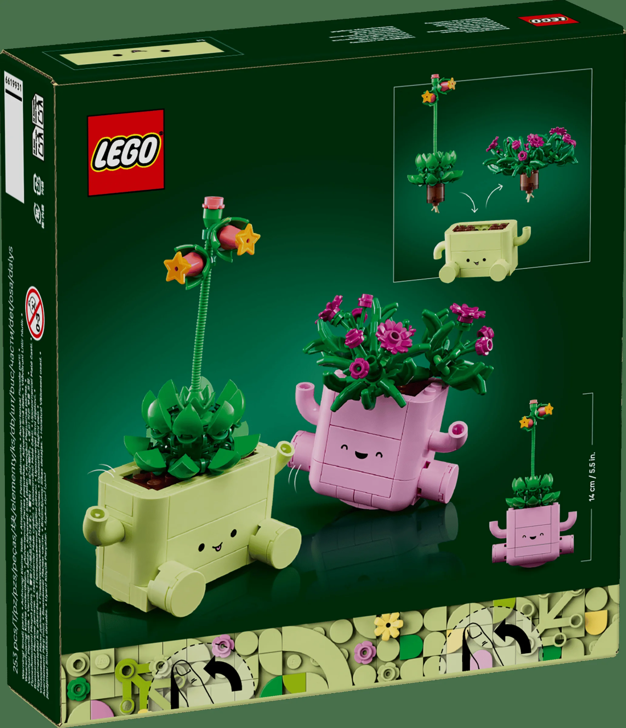 Imaginea de pe cutia LEGO 11506, cu plantele balansoare zâmbitoare expuse.