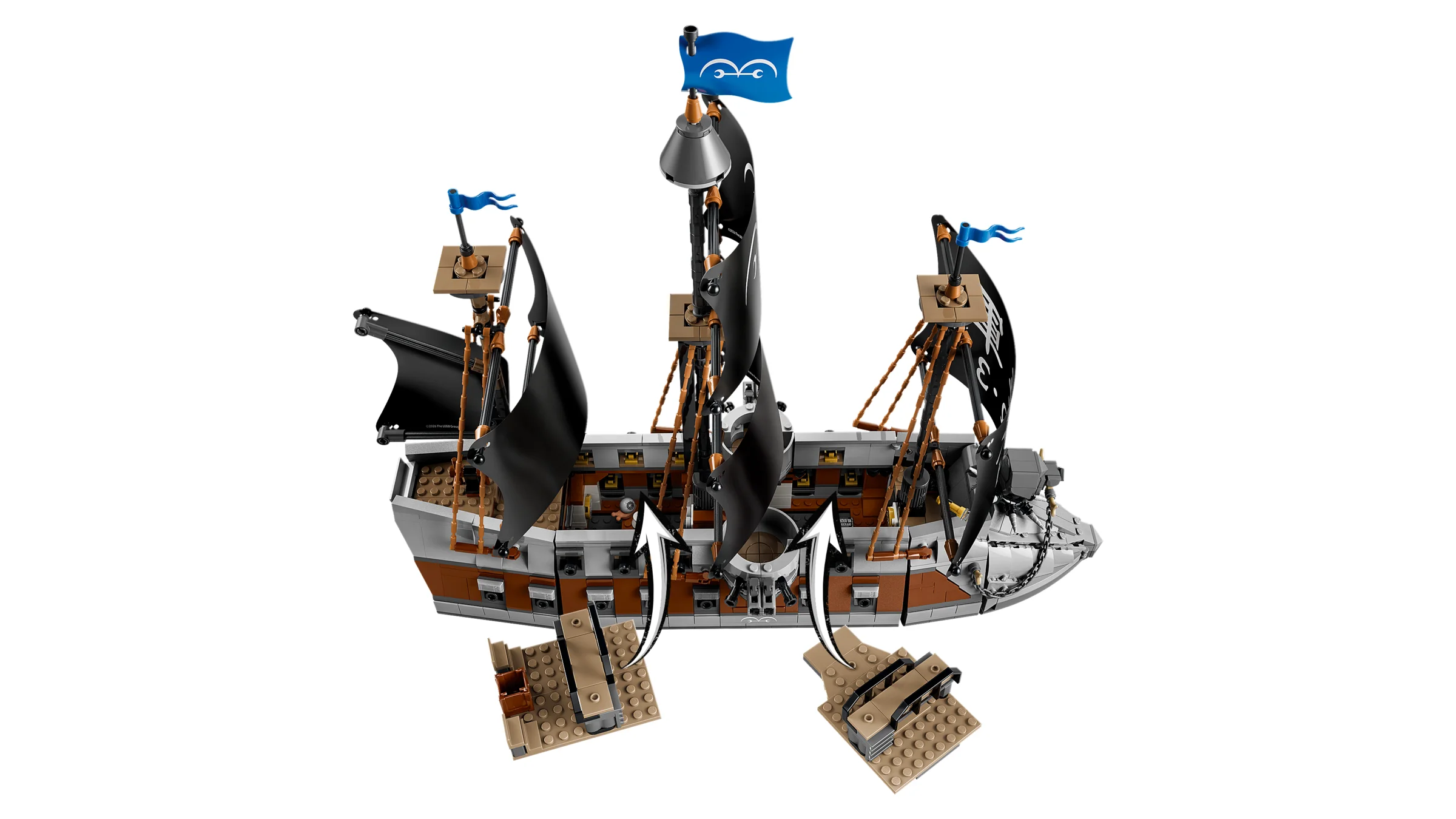 Navă LEGO One Piece cu părți detașabile. Detaliu funcțional.