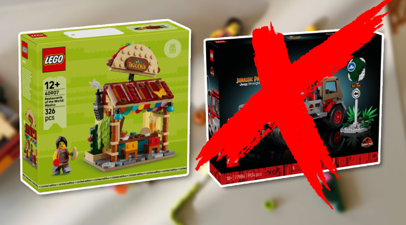 Promoție LEGO: 40907 Restaurants of the World: Mexico și detaliile surprinzătoare despre precomanda Jurassic Park Jeep Wrangler