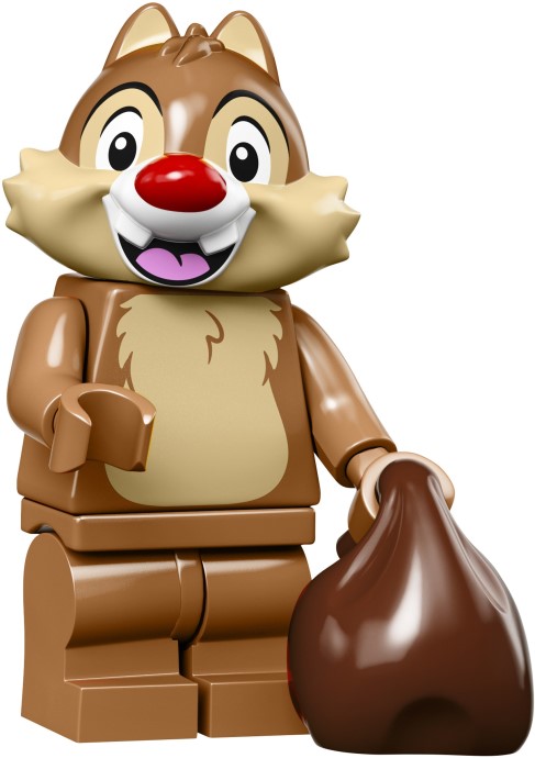 Minifigurina Dale din seria LEGO 71024 Disney Seria 2, detalii maronii și nas roșu.