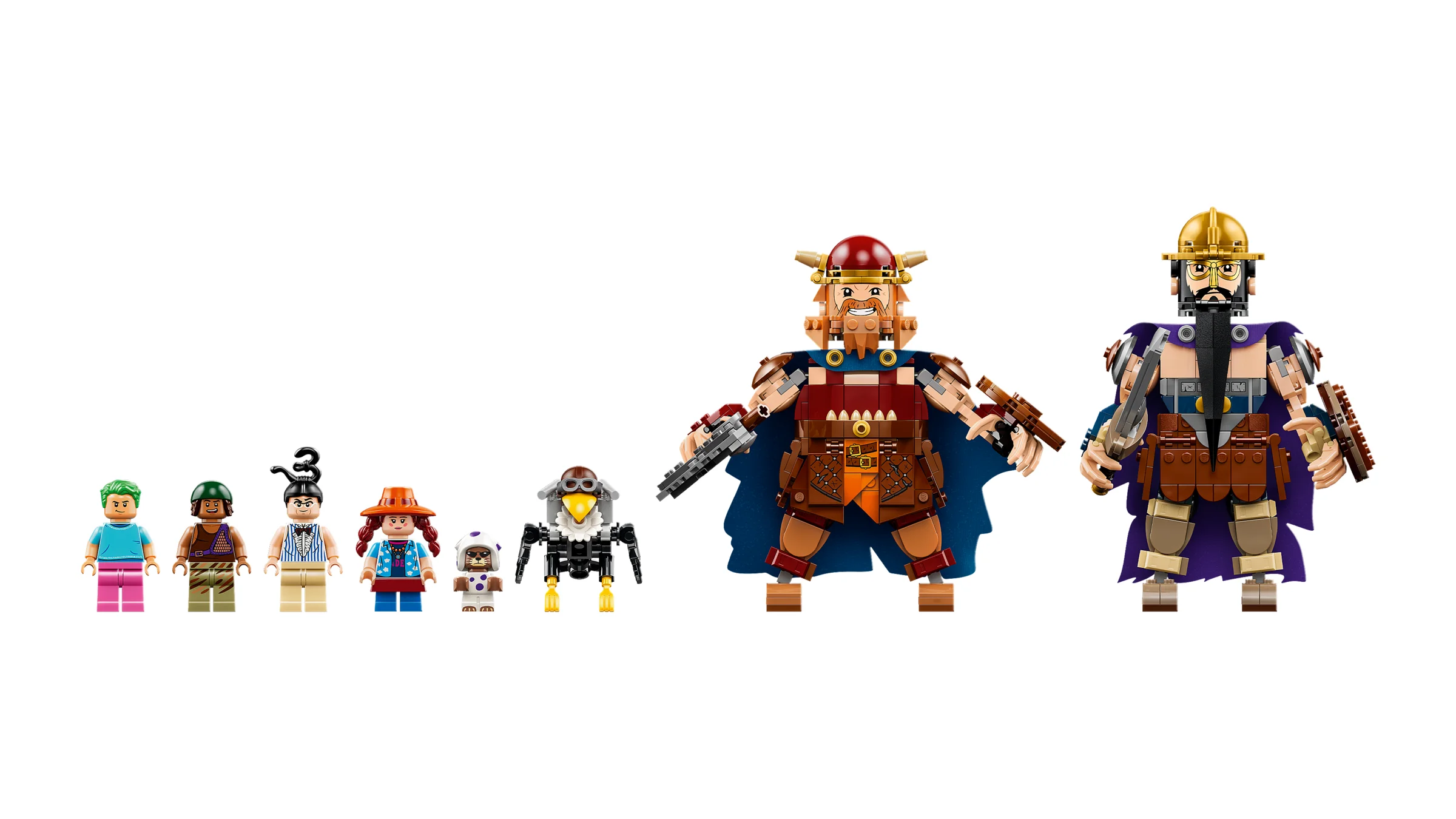 Imagine cu minifigurinele din setul LEGO Dorry vs. Brogy, detaliate și colorate.