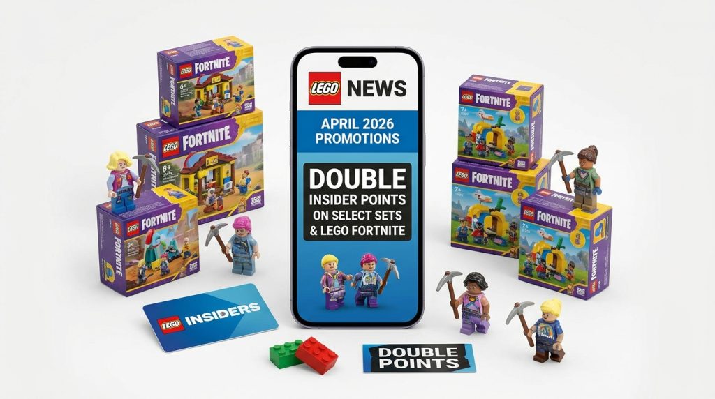 Promoție LEGO: Puncte Duble Insiders și cadouri exclusive Fortnite în luna aprilie