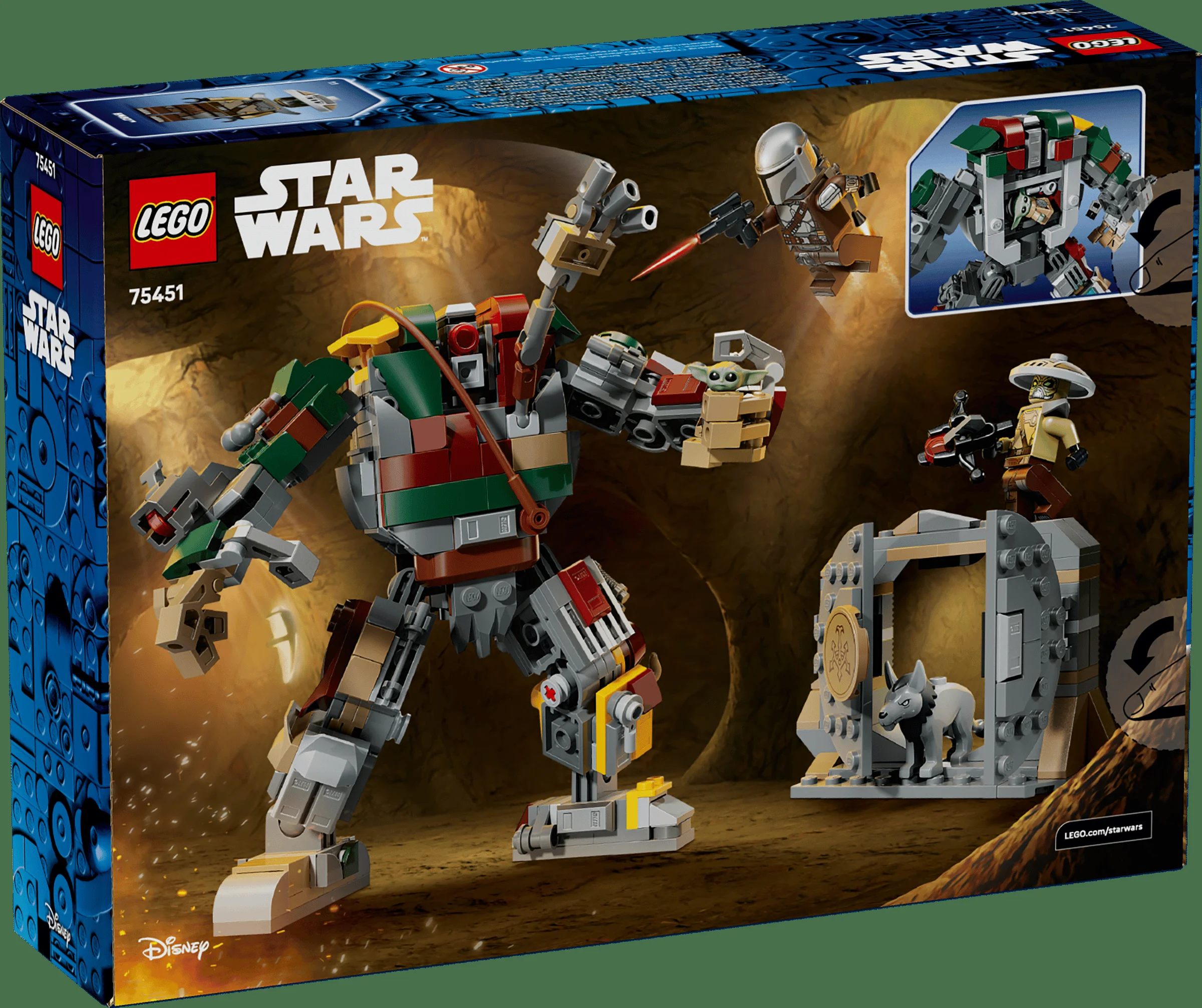 Cutia setului LEGO Star Wars 75451, prezentând Sentry Droid și minifigurinele într-o scenă din palat.