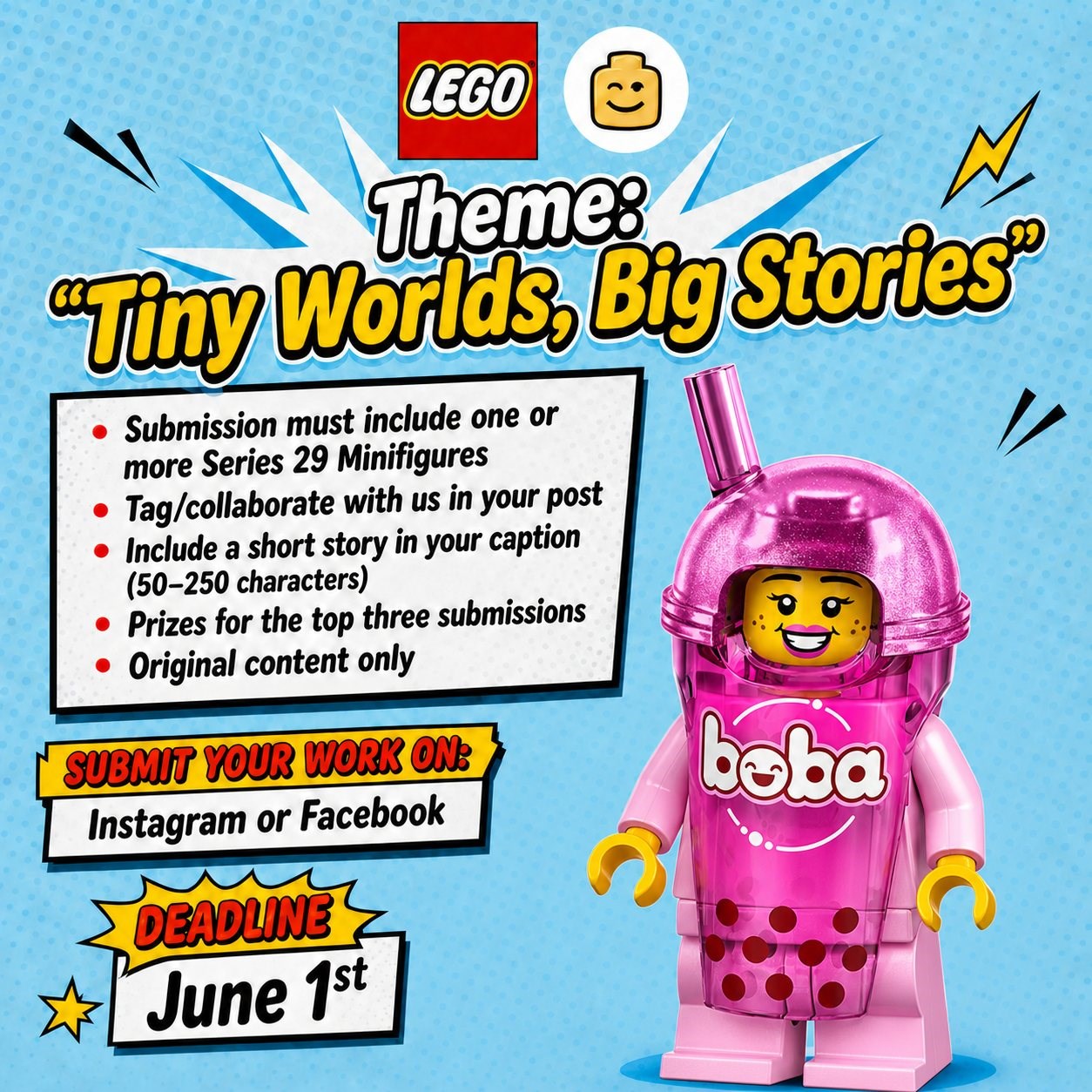 Concurs de fotografie LEGO: „Tiny Worlds, Big Stories” îți pune la încercare creativitatea cu Collectible Minifigures Series 29