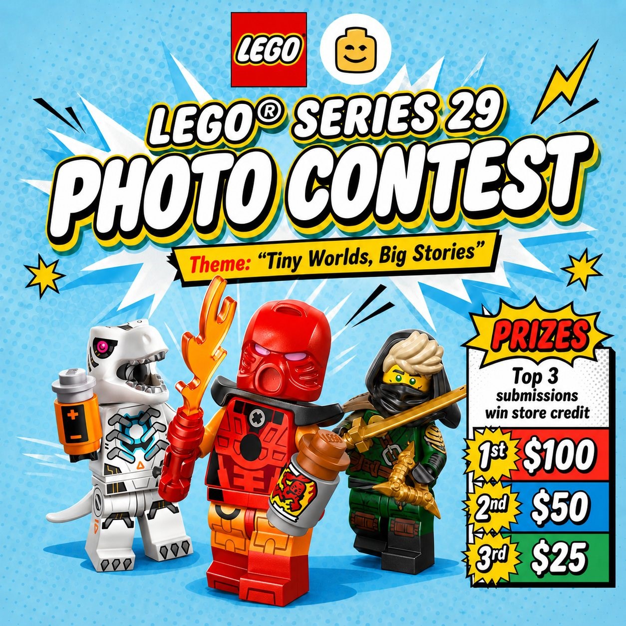 Concurs de fotografie LEGO: „Tiny Worlds, Big Stories” îți pune la încercare creativitatea cu Collectible Minifigures Series 29