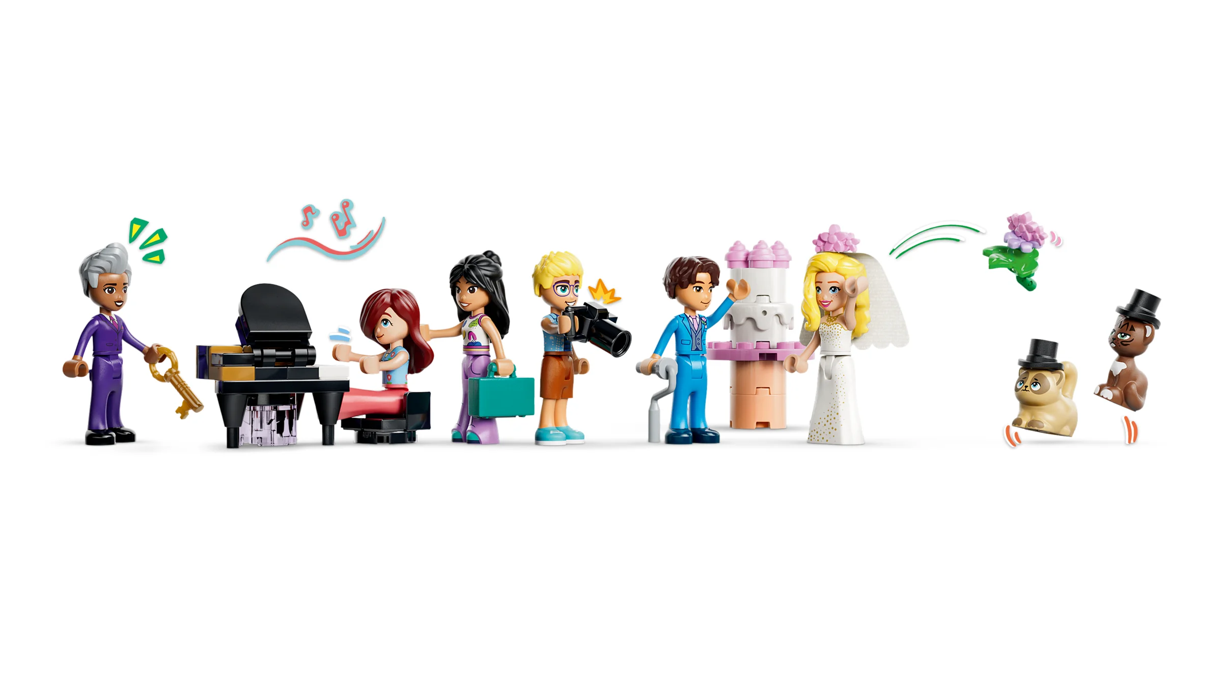 Prezentare detaliată a minifigurinelor și a elementelor LEGO Friends, setul 42704.