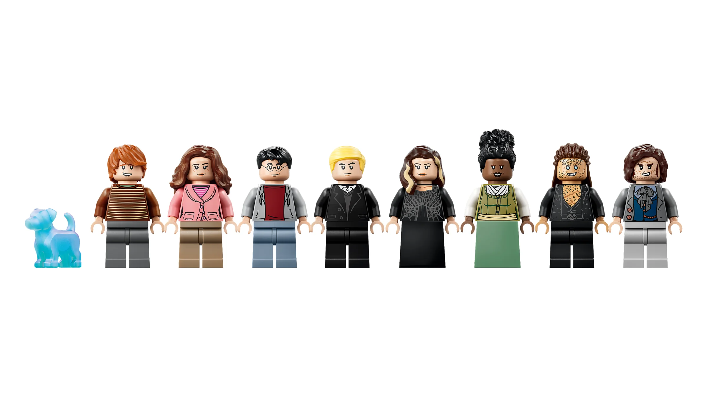 Prezentare minifigurine LEGO Harry Potter din Aleea Încurcată, cu detalii ale personajelor.