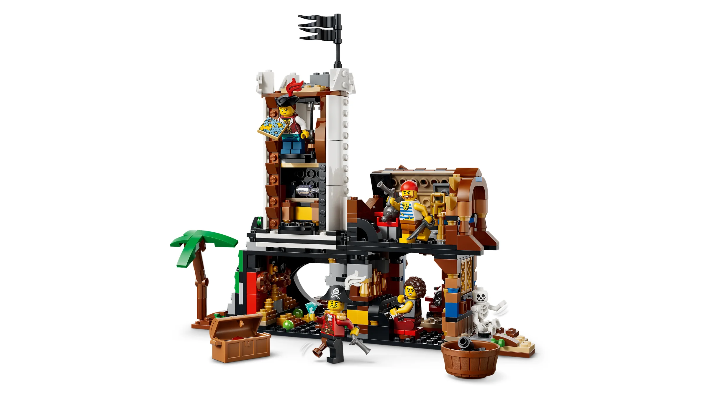 Set LEGO 31387 cu o corabie pirat emblematică și figurine, ideal pentru joacă și colecție.