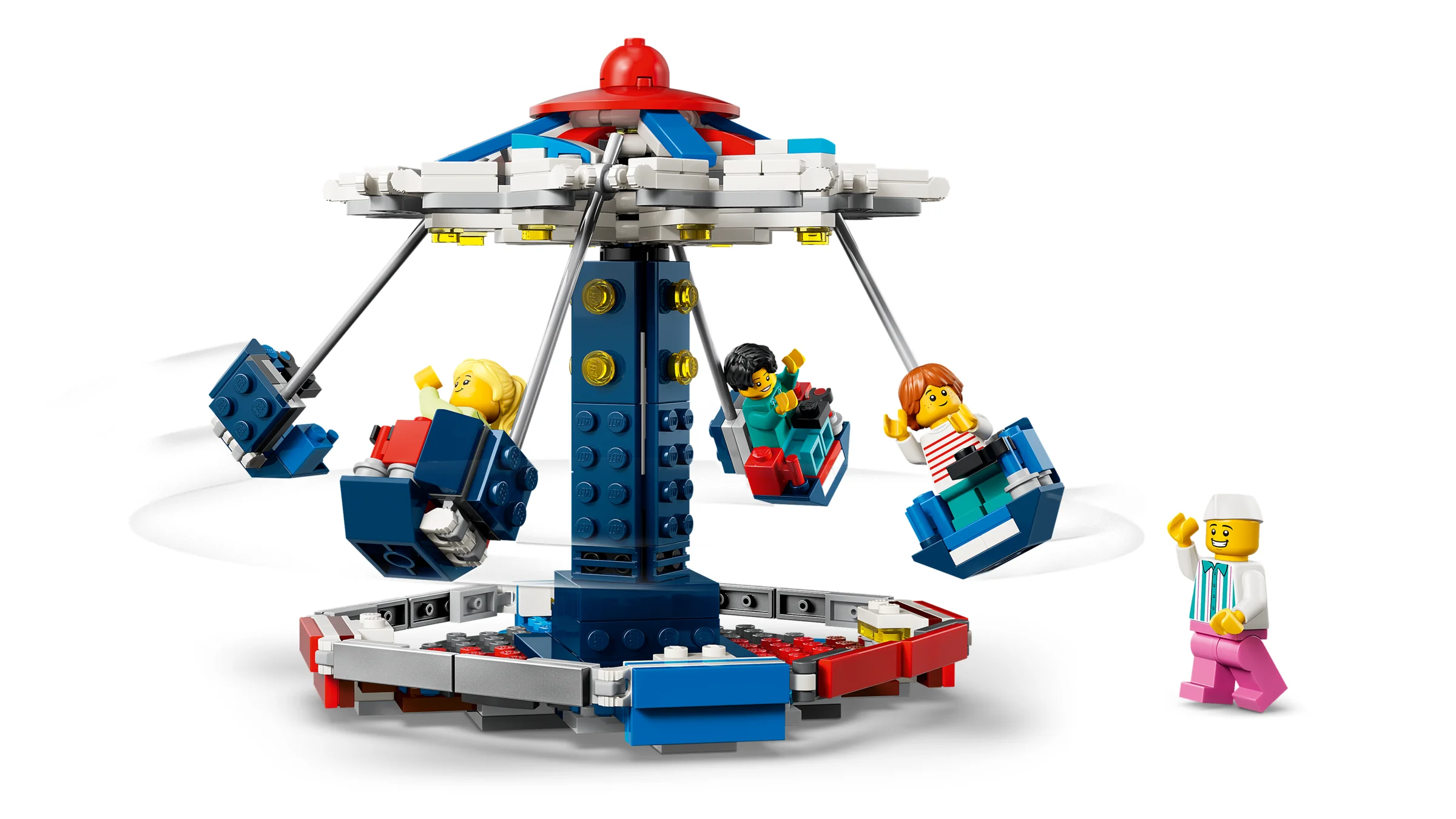 Carusel iconic LEGO Creator 31389 cu minifigurine. Distracție de bâlci!