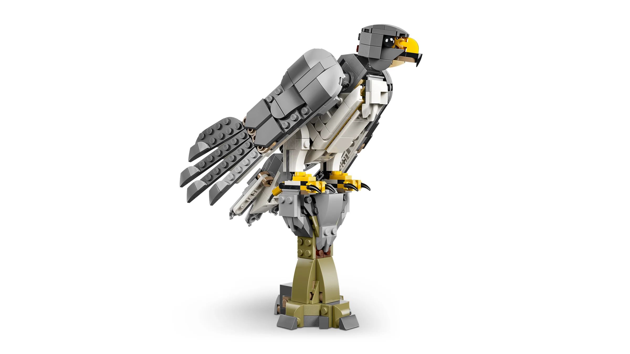 Pasărea LEGO gri, o construcție detaliată și complexă. Model interesant.