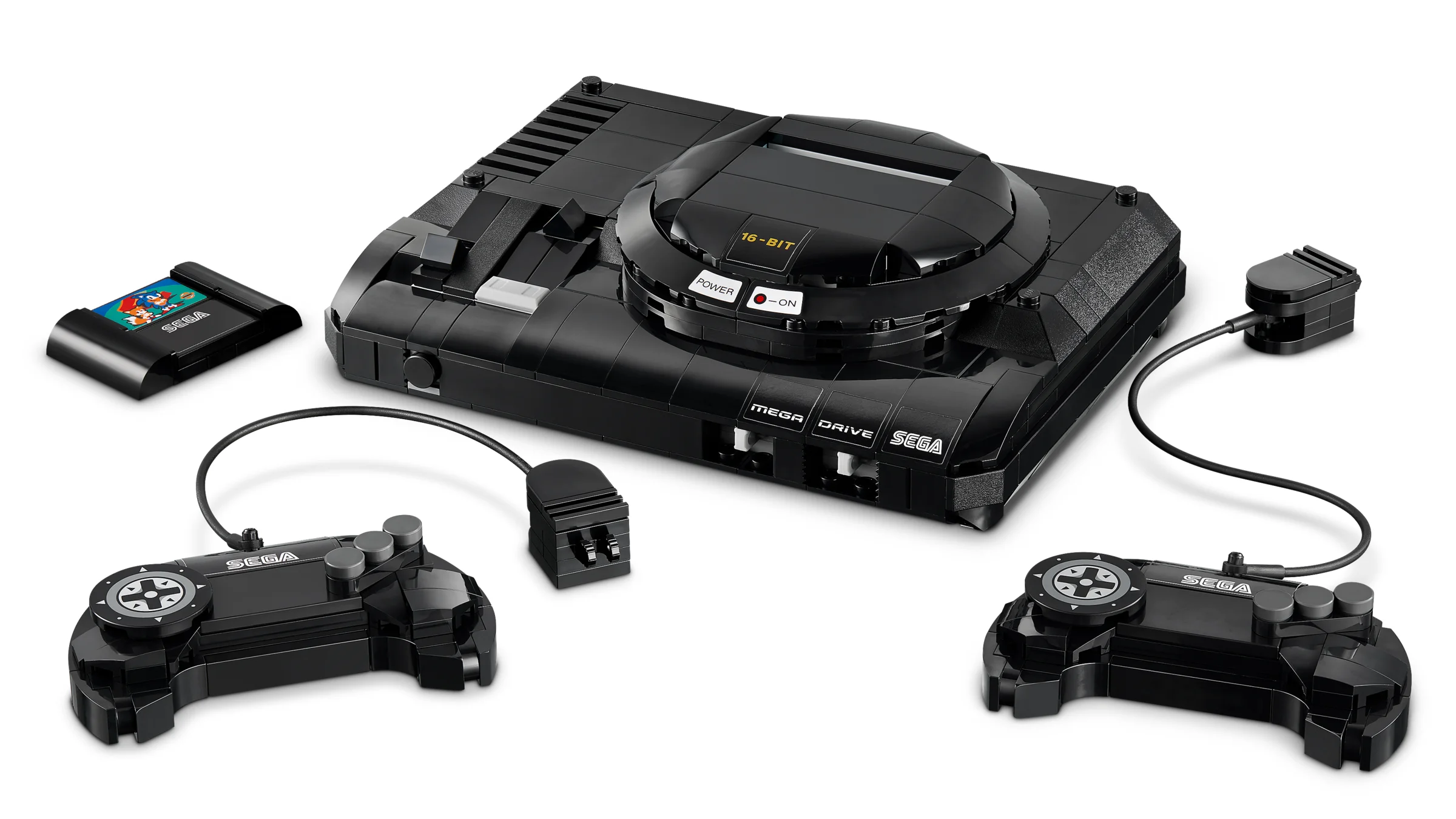 Consolă SEGA Mega Drive detaliată, construită din piese LEGO. O piesă de colecție minunată.