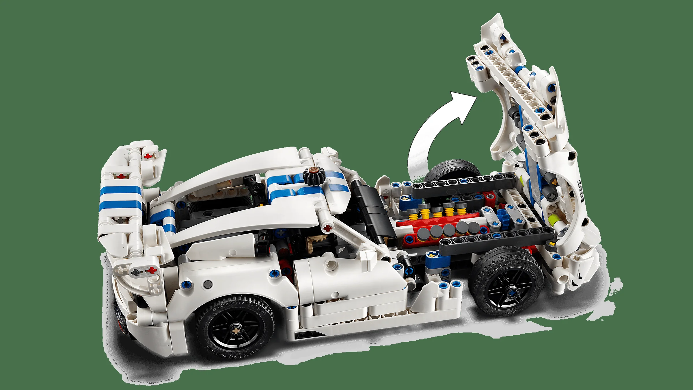 Modelul Dodge Viper GTS-R prezintă funcții tehnice interne complexe, vizibile cu capota ridicată.
