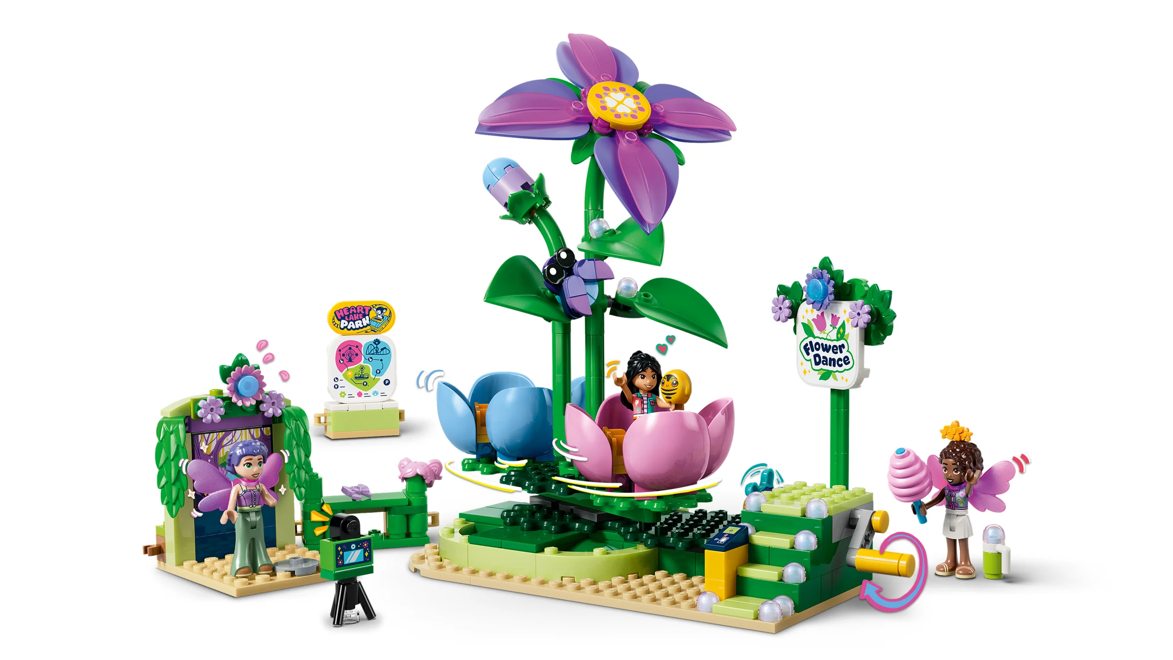 Imagine cu setul LEGO Friends 42702, Caruselul cu Cești și Zâne. O jucărie colorată și distractivă.