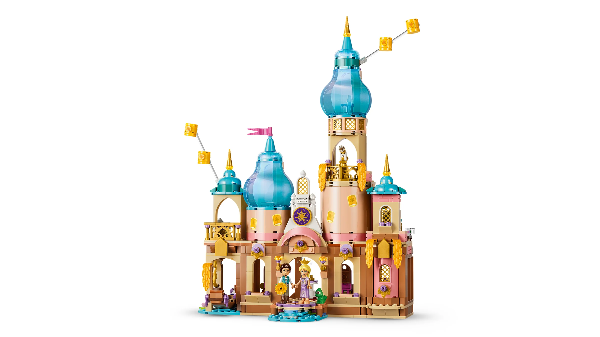 Castelul Rapunzel, un model LEGO detaliat. Ideal pentru fanii Disney și pasionații de construcții.