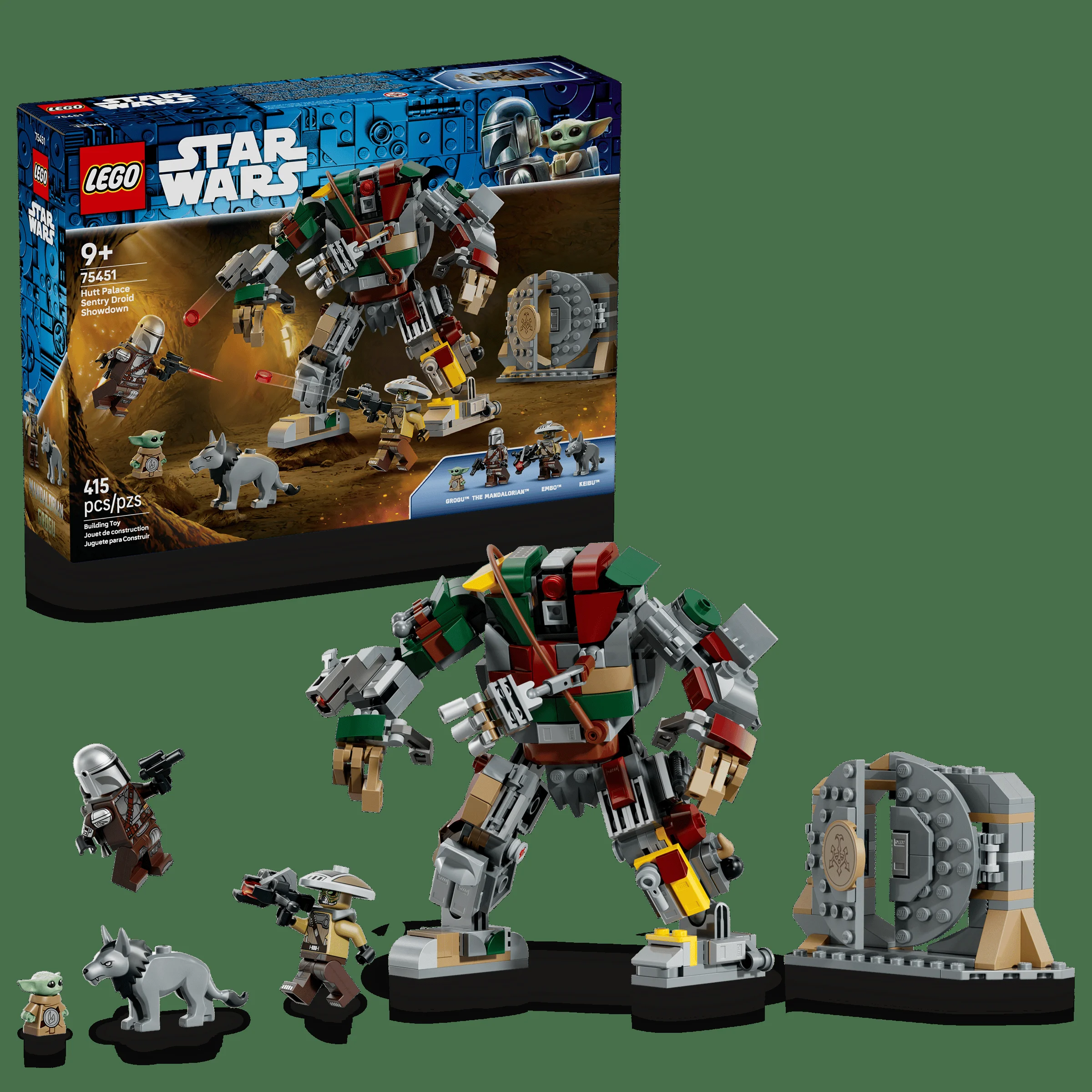 Imagine prezintă setul LEGO Star Wars 75451, cu droidul sentry și minifigurinele incluse.