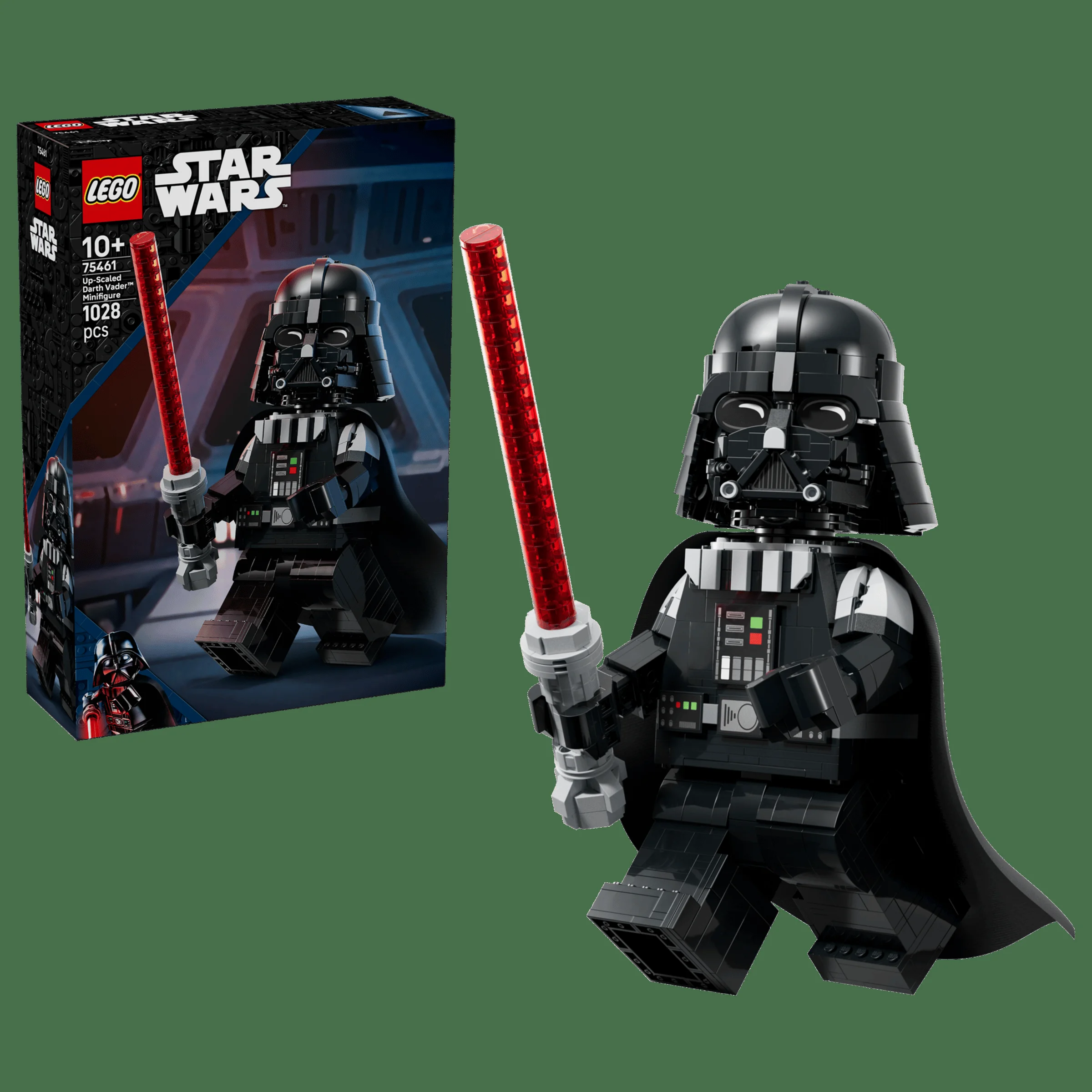 Imagine cu setul LEGO 75461, minifigurina Darth Vader la scară mărită, și cutia.