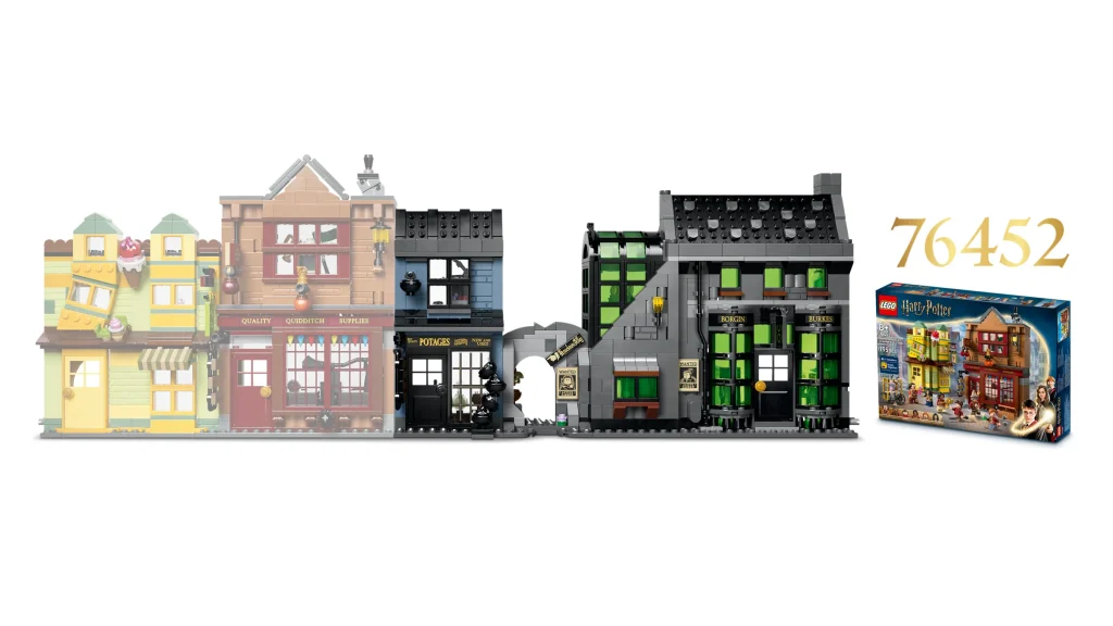 LEGO 76471 - Setul LEGO 76471 Magazinele de magie din Aleea Nocturn: O incursiune în lumea întunecată