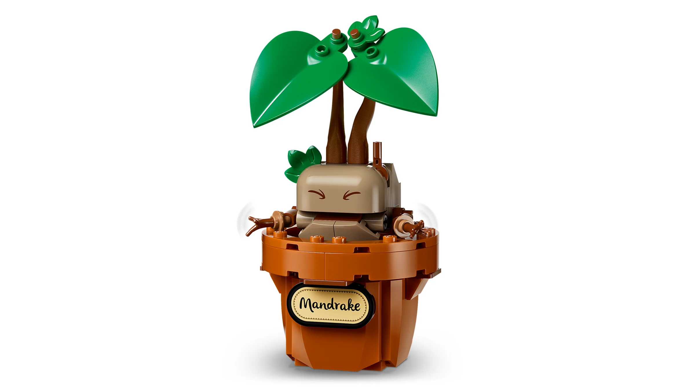 O imagine detaliată a plantei Mandragora LEGO, din seria Harry Potter.