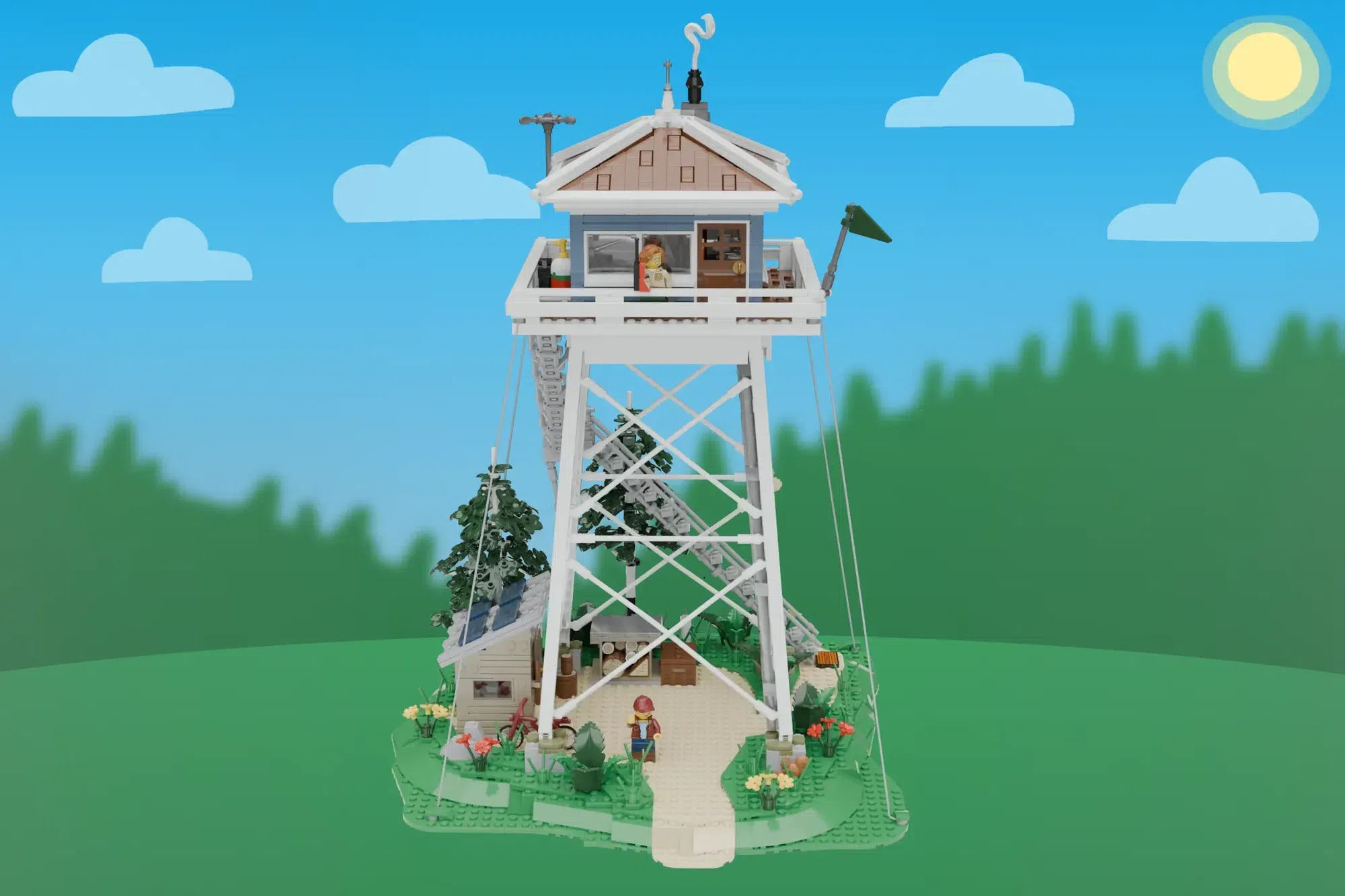 De veghe deasupra pădurii: Proiectul Fire Lookout Tower atinge pragul de 10.000 de voturi pe LEGO Ideas