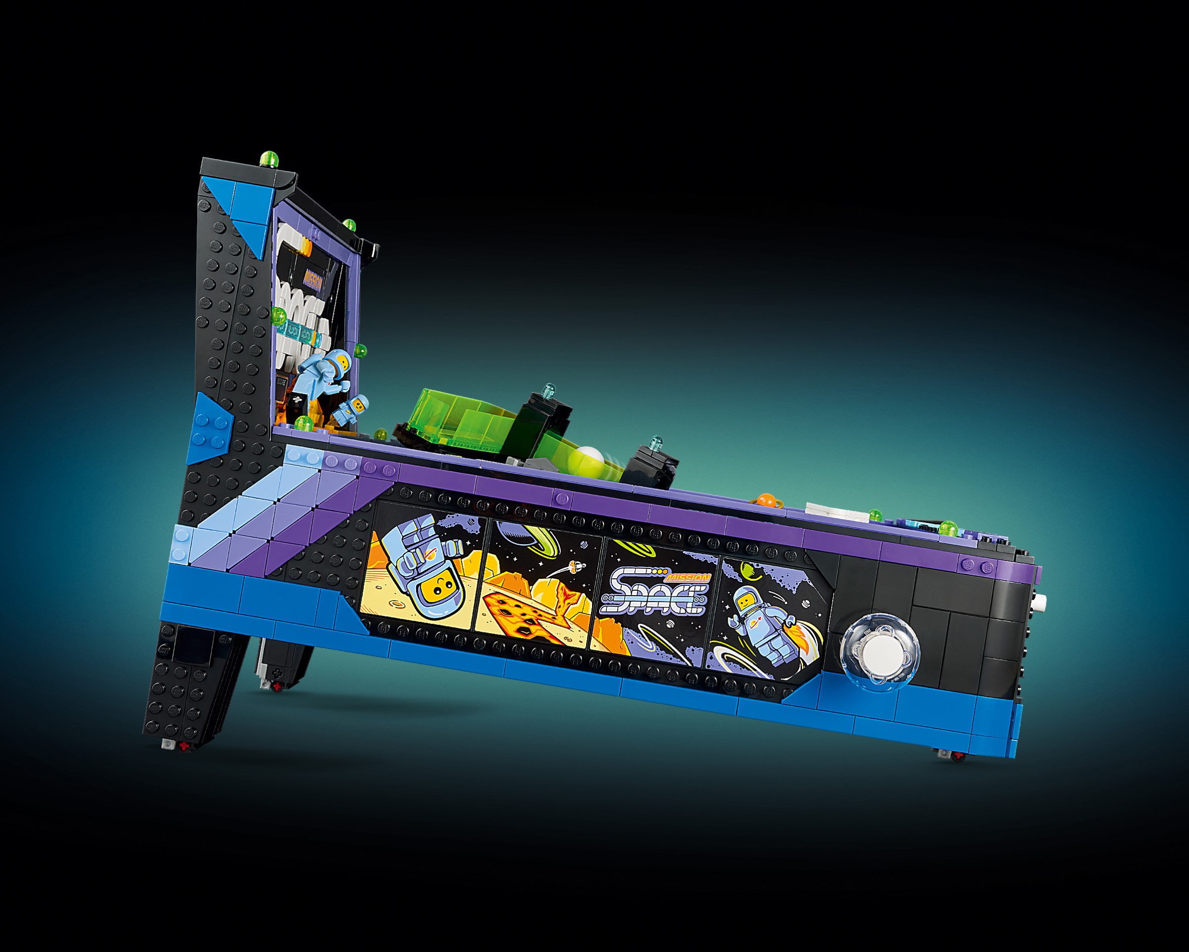 LEGO lansează Arcade Pinball Machine: Prima mașină de pinball funcțională din cărămizi cu tematică Classic Space