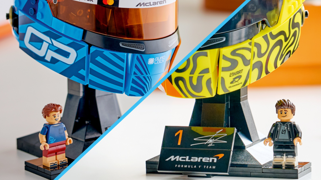 Noi detalii despre minifigurinele unice din noile seturi de căști LEGO Formula 1 McLaren și Ferrari